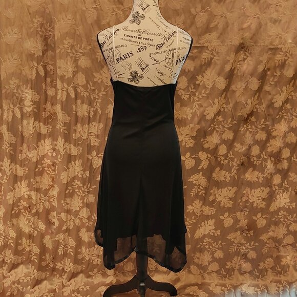 Star Vixen Formal Sheer Black Lined Dress, Size L, Used - Picture 4 of 8